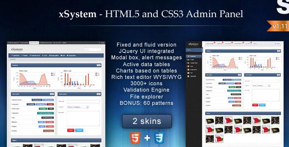 xSystem – HTML5 and CSS3 Admin Template